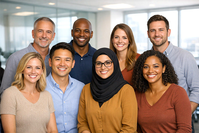 Photo of clinicians collaborating.